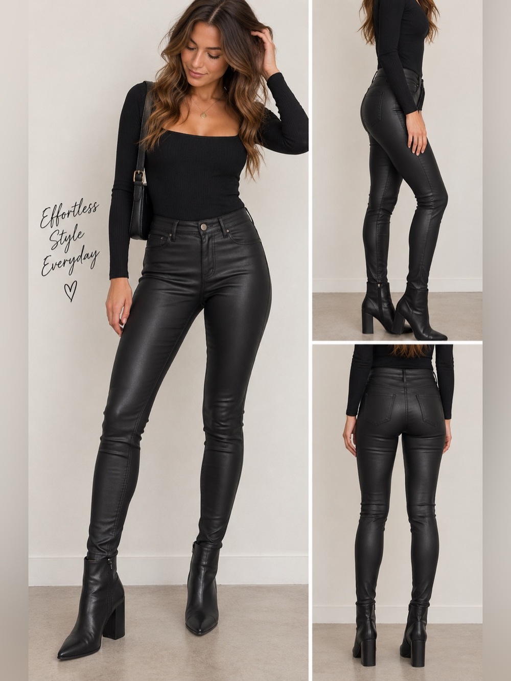 Almost Famous Black Faux Leather Skinny Pants Juniors 5 | NWOT 🖤